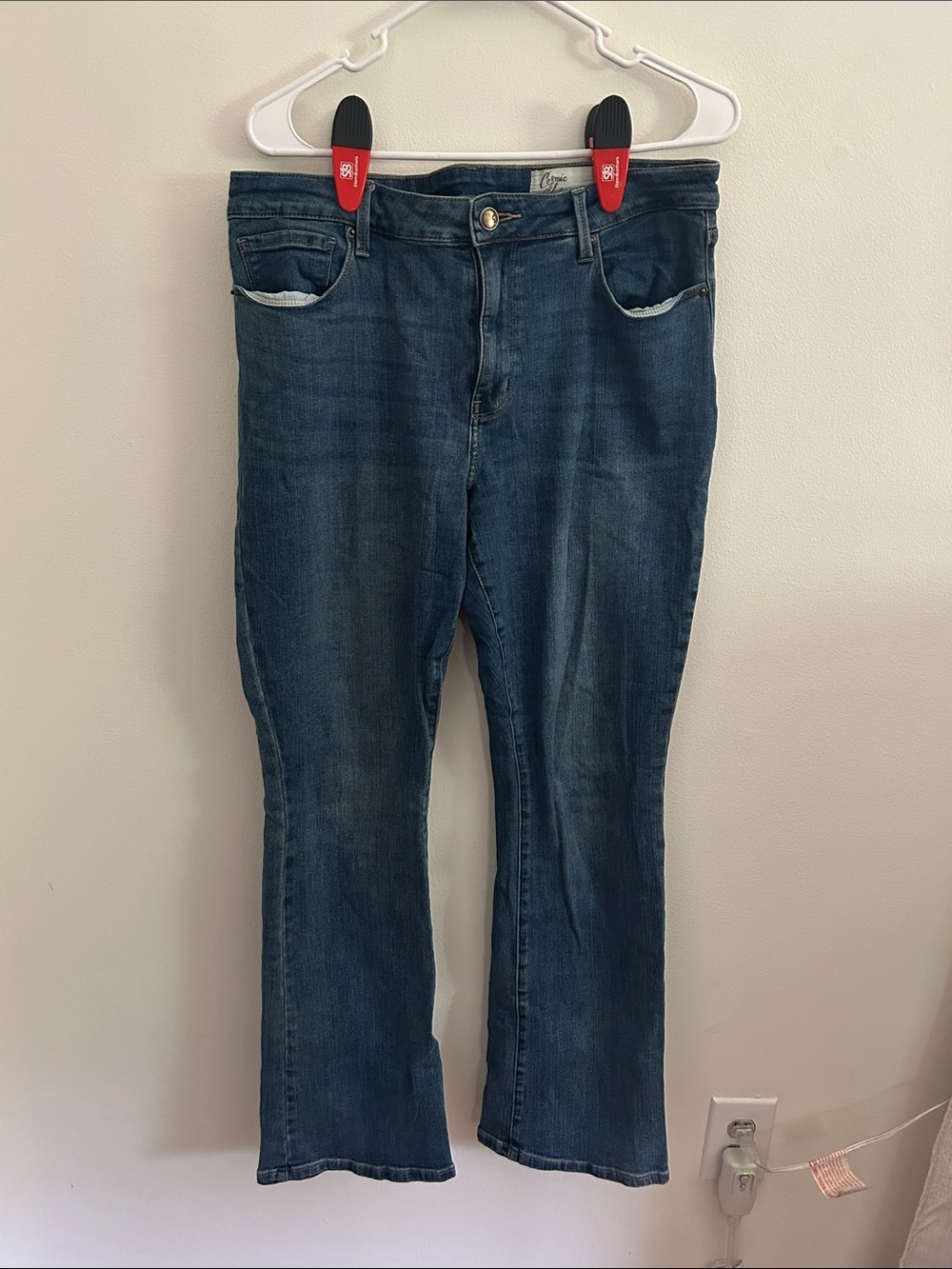 Dark Wash Straight Leg Jeans- cosmic blue love